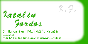 katalin fordos business card